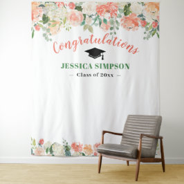 Tapete De Parede Fundo de Fotografia de Graduação com Rosas de Tom 