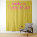 Tapete De Parede Fundo de Fotografia do Bat Mitzvah Cute Amarelo Mo<br><div class="desc">Panorâmica personalizada da tipografia moderna,  rosa e amarela,  Bat Mitzvah Fotografia</div>