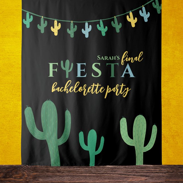 Tapete De Parede Fundo de Fotografia Final Fiesta Cactus Bacheloret (Final fiesta cactus mexican bachelorette party photo backdrop)