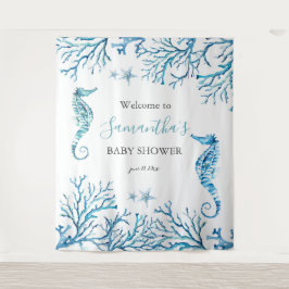 Tapete De Parede Fundo de fotografia para chá de bebê tema mar