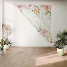 Tapete De Parede Fundo de fotografia para chá de noiva com flores d