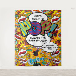 Tapete De Parede Fundo de fotos divertidas do Chá de fraldas Pronto