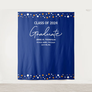 Tapete De Parede Fundo de graduação da turma Orange Blue de 2024