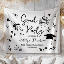 Tapete De Parede Fundo de Graduação de Festa de Formatura com Desen