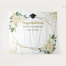 Tapete De Parede Fundo de Graduação de Foto Moderna Floral Dourado