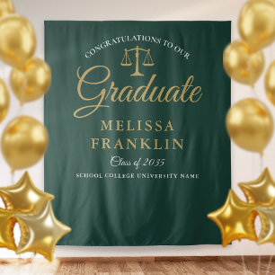 Tapete De Parede Fundo de Graduação Verde Dourado da Faculdade Foto
