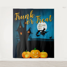 Tapete De Parede Fundo de Halloween Trunk or Treat Foto Backdrop