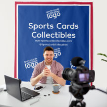 Fundo de Logotipo de Cartões Esportivos Retrô Cole