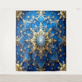 Tapete De Parede Fundo de Natal Azul Dourado Decorativo