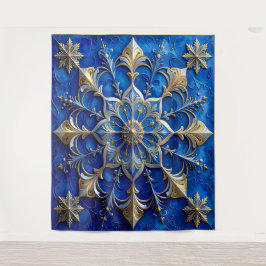Tapete De Parede Fundo de Natal Azul Dourado Decorativo