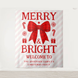 Tapete De Parede Fundo de Natal com Laço de Gingham Vermelho Alegre
