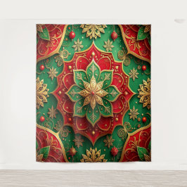 Tapete De Parede Fundo de Natal Verde Vermelho Decorativo