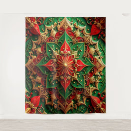 Tapete De Parede Fundo de Natal Vermelho Verde Decorativo