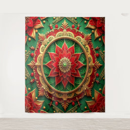 Tapete De Parede Fundo de Natal Vermelho Verde Decorativo