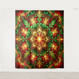 Tapete De Parede Fundo de Natal Vermelho Verde Decorativo