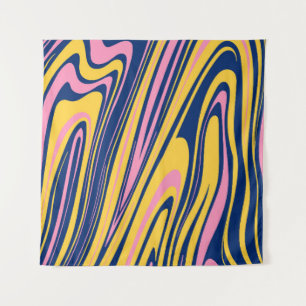 Tapete De Parede Fundo de Ondas de Cores do Estilo 1960s. Psicde Wa
