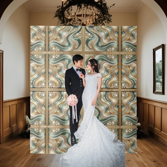 Tapete De Parede Fundo de Ondas de Elegância Costeira Pérola (Criador carregado)