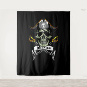 Tapete De Parede Fundo de Ossos de Caveira de Pirata