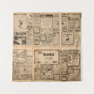 Tapete De Parede Fundo de papel usado. Página de jornal antiga com 