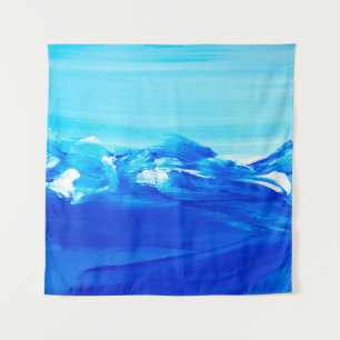 Tapete De Parede fundo de pintura de arte azul abstrato. Arte moder