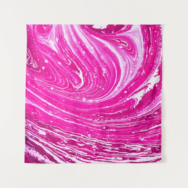 Tapete De Parede Fundo de pintura rosa mista. (Frente)
