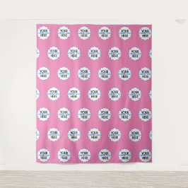 Tapete De Parede Fundo de repetição de passo rosa com logotipo da p