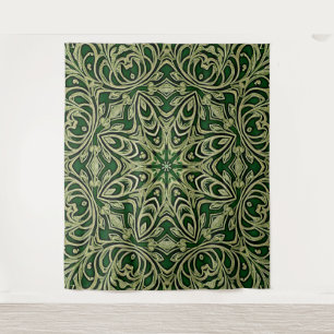 Tapete De Parede Fundo Decorativo Dourado Verde