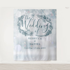 Tapete De Parede Fundo do Casamento no inverno Floral Floco de Neve