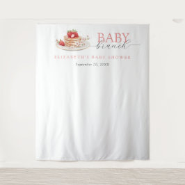 Tapete De Parede Fundo do Chá de fraldas Strawberry Pancake Brunch