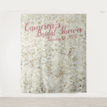 Fundo do Chá de panela Floral Branco de Script Ele