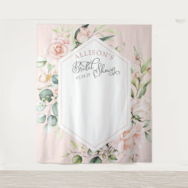 Tapete De Parede Fundo elegante rosa chique floral para chá de noiv