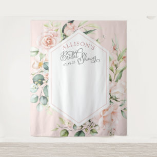 Tapete De Parede Fundo elegante rosa chique floral para chá de noiv