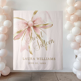 Tapete De Parede Fundo Elegante Rosa e Dourado Coquette Sweet 16