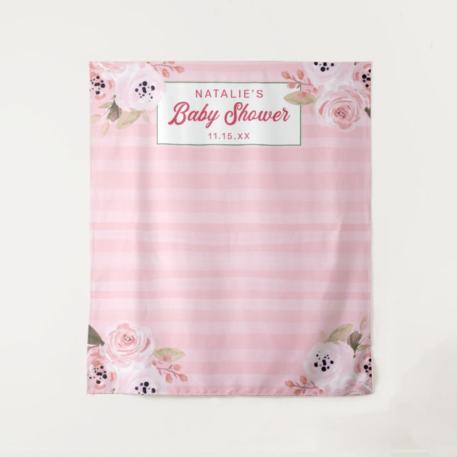 Tapete De Parede Fundo Floral Rosa Coral Chic para Fotografia (Frente)