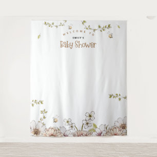 Tapete De Parede Fundo Fotográfico Chá de Bebê Bumblebee Florals