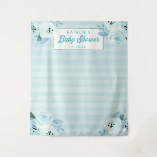 Tapete De Parede Fundo Fotográfico Floral Azul e Chic Aqua
