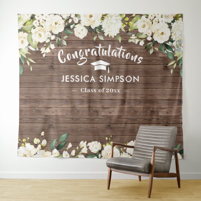 Tapete De Parede Fundo Gradual de Foto de Flores Brancas de Eucalip (In Situ (Horizontal))