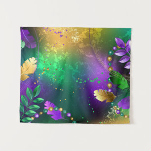 Tapete De Parede Fundo márdi iridescente com miçangas