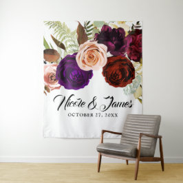 Tapete De Parede Fundo Ousado de Casamento Floral Verde Escuro Temp