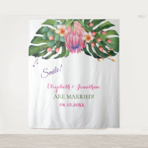 Fundo para cabine de fotos de casamento com Protea