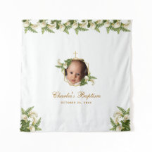 Fundo para Foto de Batismo - Flores de Lírio Calla