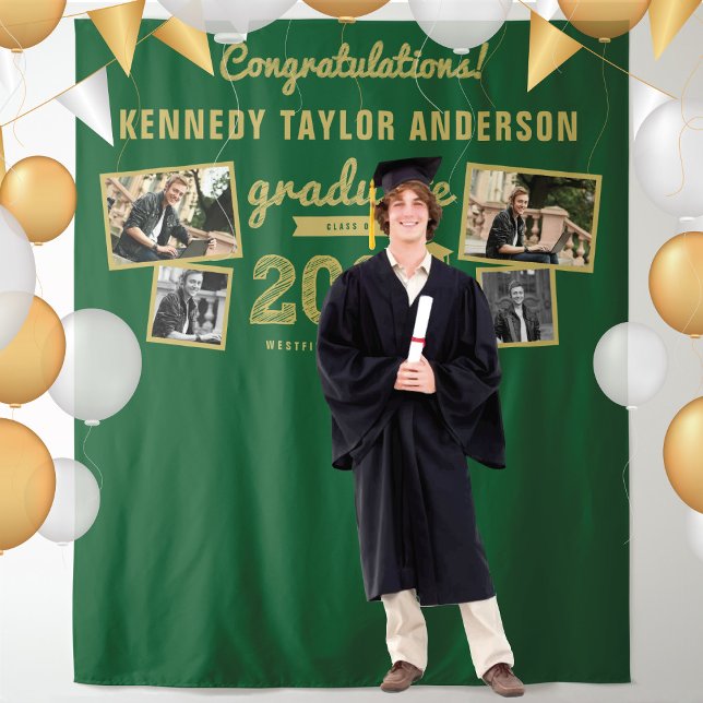 Tapete De Parede Fundo para Foto de Graduação de 2024 Graduação de  (2024 Gold Sketch Graduation Party 4 Photo Backdrop by fat*fa*tin @ www.zazzle.com/color_therapy)