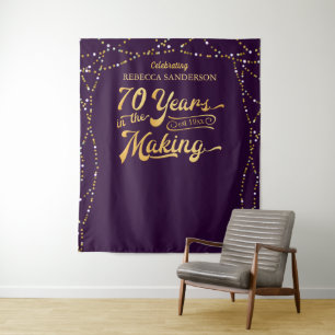 Tapete De Parede Fundo para Fotos de Aniversário de 70 Anos Roxo e