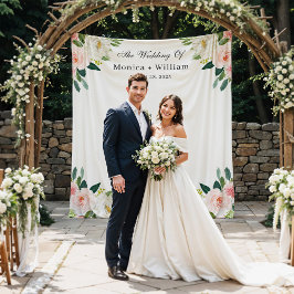 Tapete De Parede Fundo para Fotos de Casamento Floral Rosa Envergon