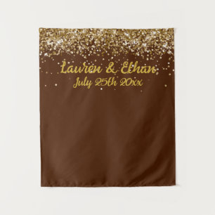 Tapete De Parede Fundo Personalizado de Café Espresso Marrom e Dour