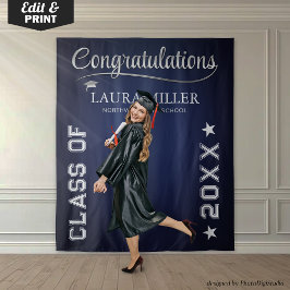 Tapete De Parede Fundo Personalizado de Formatura Azul Marinho e Pr