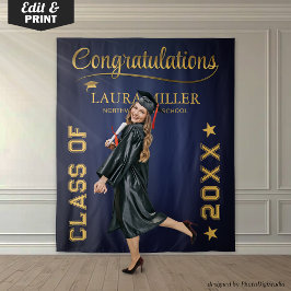 Tapete De Parede Fundo Personalizado de Fotografia de Graduação Azu