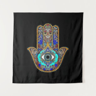 Tapete De Parede Fundo preto Design do Hamsa