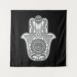 Tapete De Parede Fundo preto Design do Hamsa