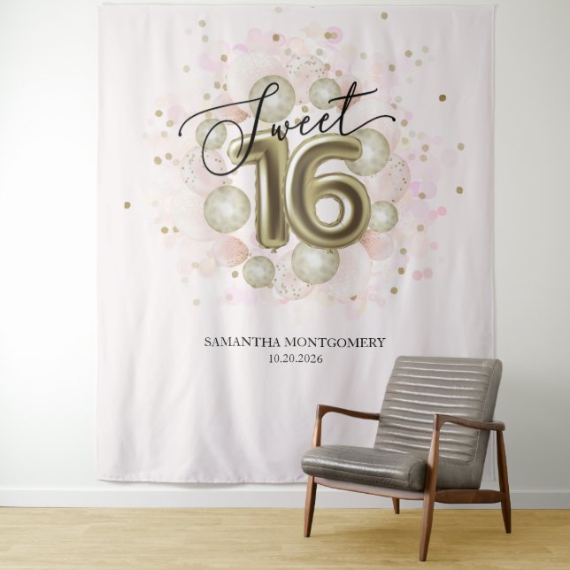 Tapete De Parede Fundo Rosa Ouro Sweet 16 (In Situ)